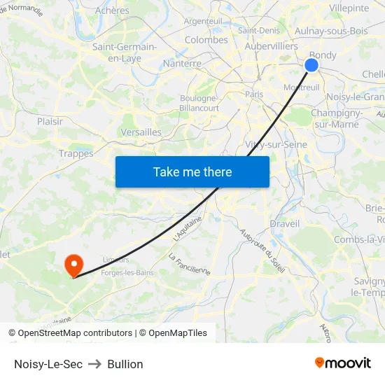 Noisy-Le-Sec to Bullion map