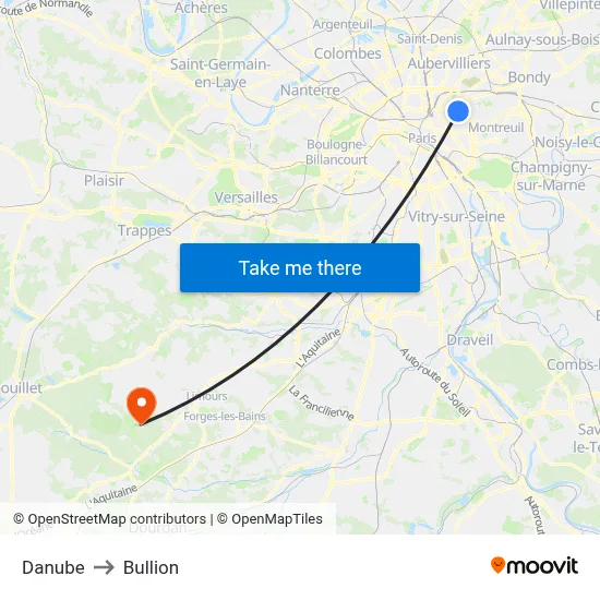 Danube to Bullion map