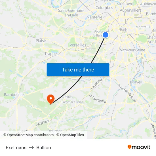 Exelmans to Bullion map