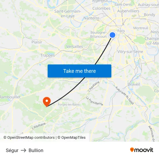 Ségur to Bullion map