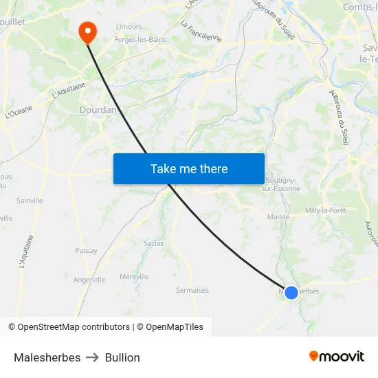 Malesherbes to Bullion map