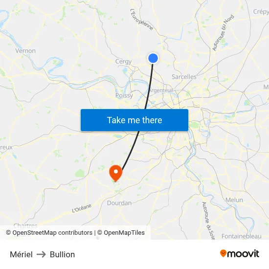 Mériel to Bullion map