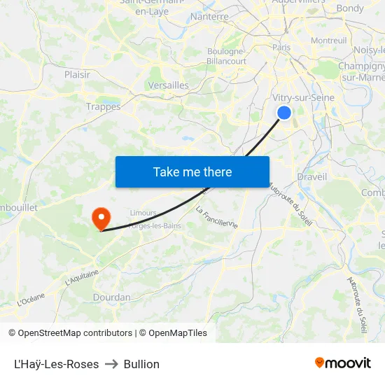 L'Haÿ-Les-Roses to Bullion map