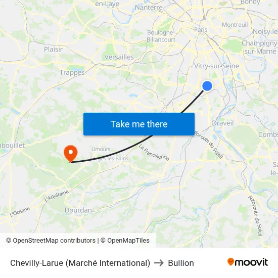 Chevilly-Larue (Marché International) to Bullion map