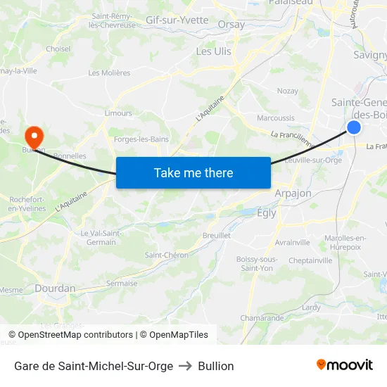 Gare de Saint-Michel-Sur-Orge to Bullion map