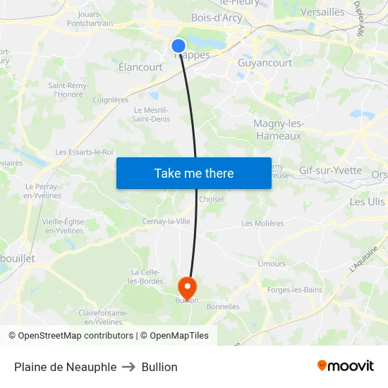 Plaine de Neauphle to Bullion map