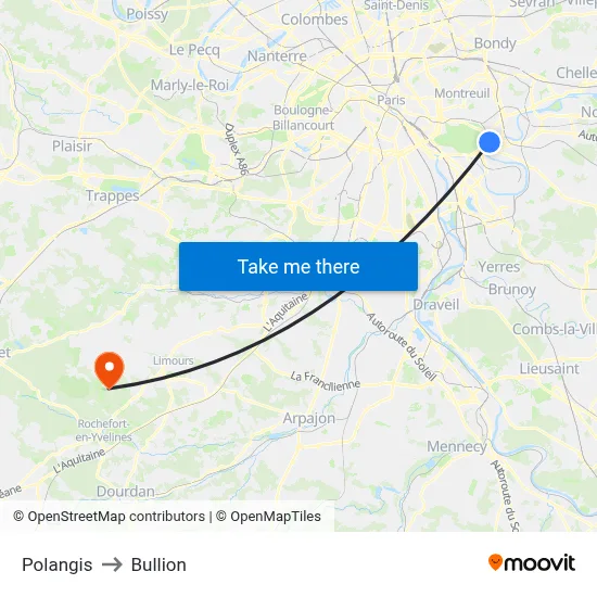 Polangis to Bullion map