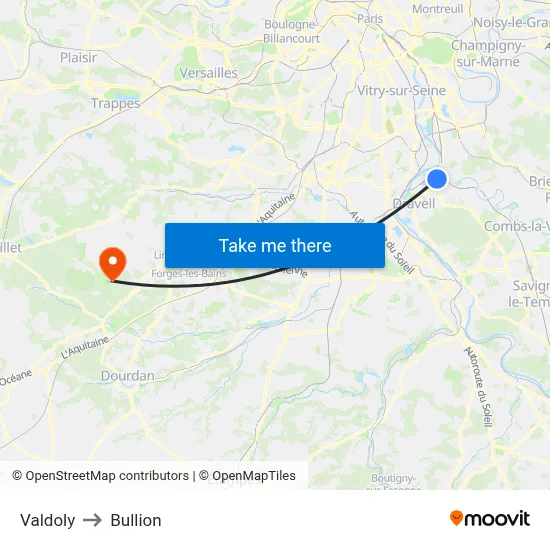 Valdoly to Bullion map
