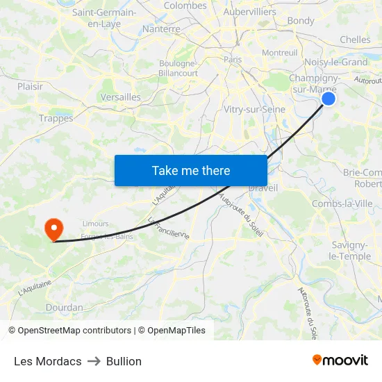 Les Mordacs to Bullion map