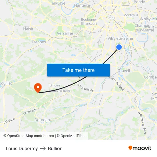 Louis Duperrey to Bullion map