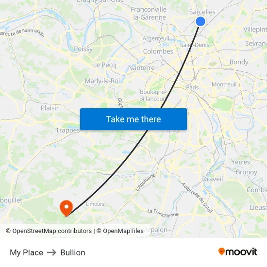 My Place to Bullion map