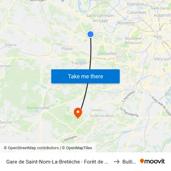 Gare de Saint-Nom-La-Bretèche - Forêt de Marly to Bullion map