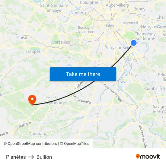 Planètes to Bullion map