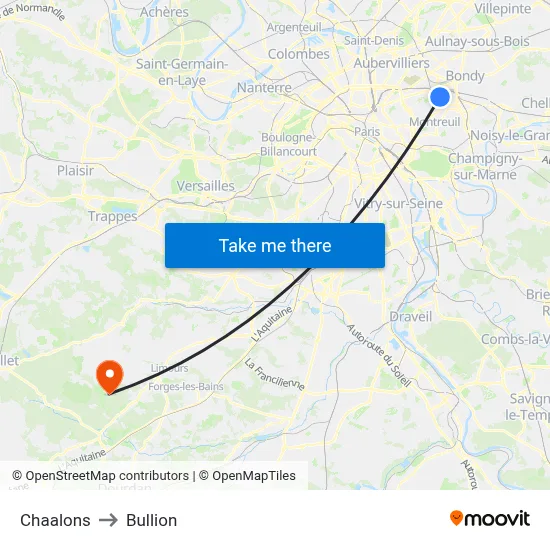 Chaalons to Bullion map