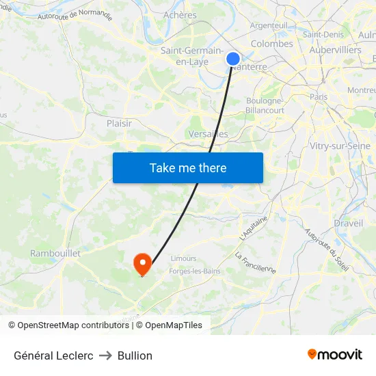 Général Leclerc to Bullion map
