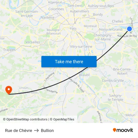 Rue de Chèvre to Bullion map