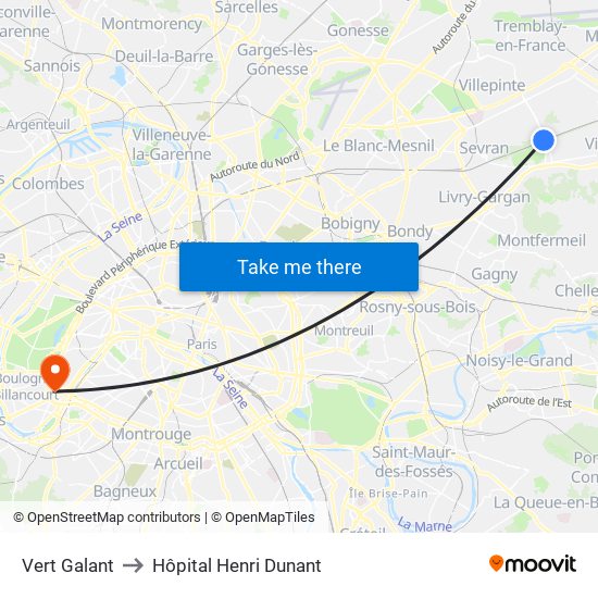 Vert Galant to Hôpital Henri Dunant map