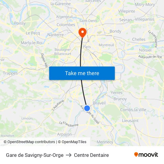 Gare de Savigny-Sur-Orge to Centre Dentaire map