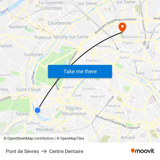 Pont de Sèvres to Centre Dentaire map