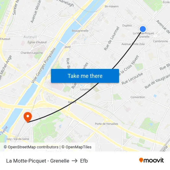 La Motte-Picquet - Grenelle to Efb map