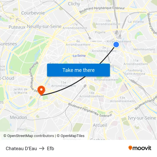 Chateau D'Eau to Efb map