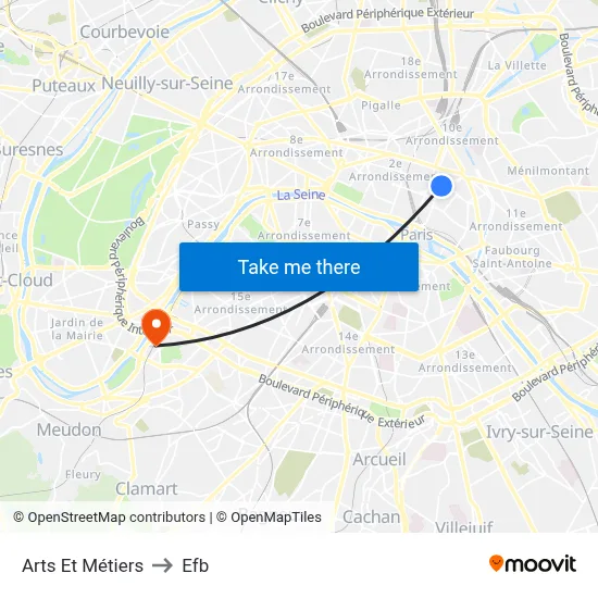Arts Et Métiers to Efb map