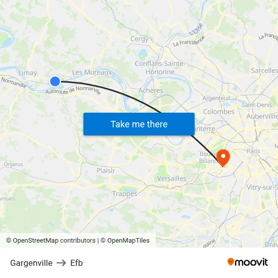 Gargenville to Efb map