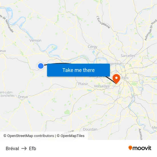 Bréval to Efb map