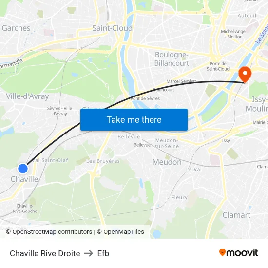 Chaville Rive Droite to Efb map