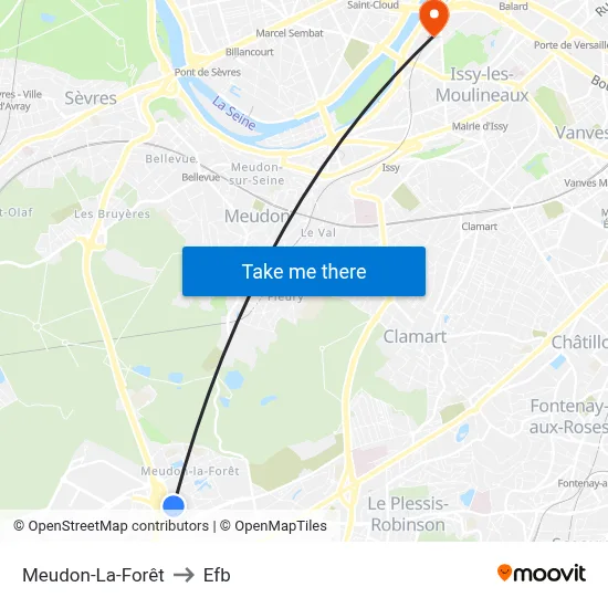 Meudon-La-Forêt to Efb map