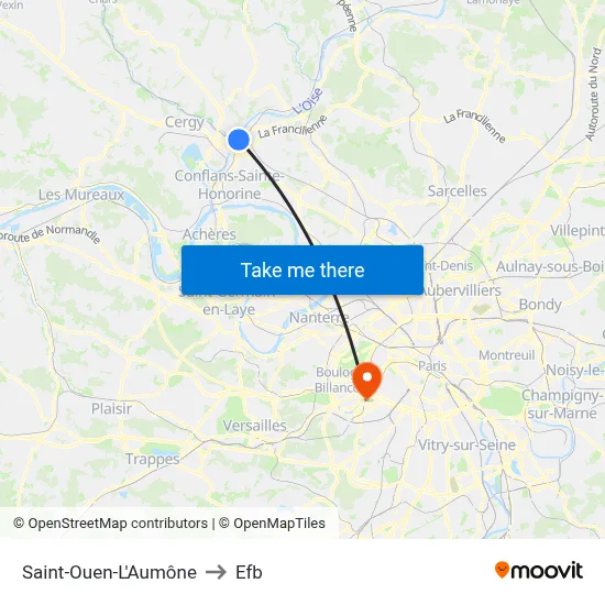 Saint-Ouen-L'Aumône to Efb map