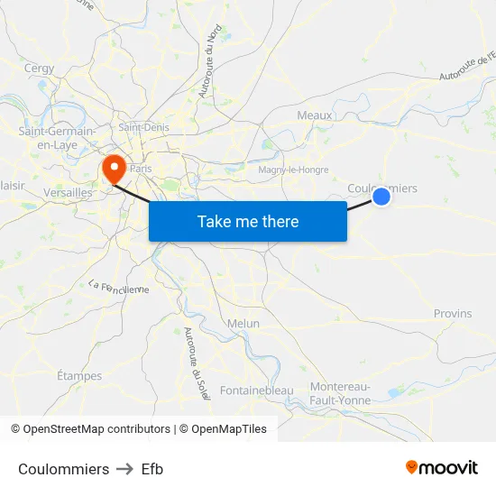 Coulommiers to Efb map