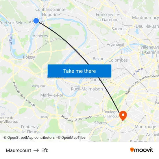 Maurecourt to Efb map
