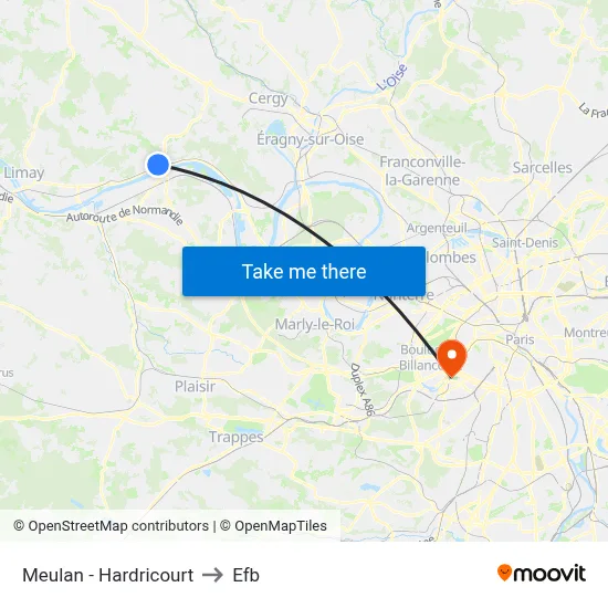 Meulan - Hardricourt to Efb map