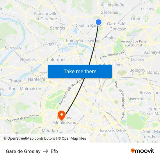 Gare de Groslay to Efb map