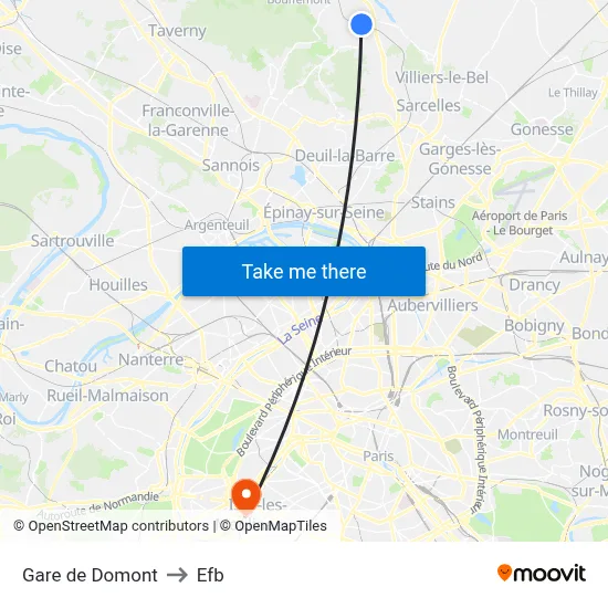 Gare de Domont to Efb map