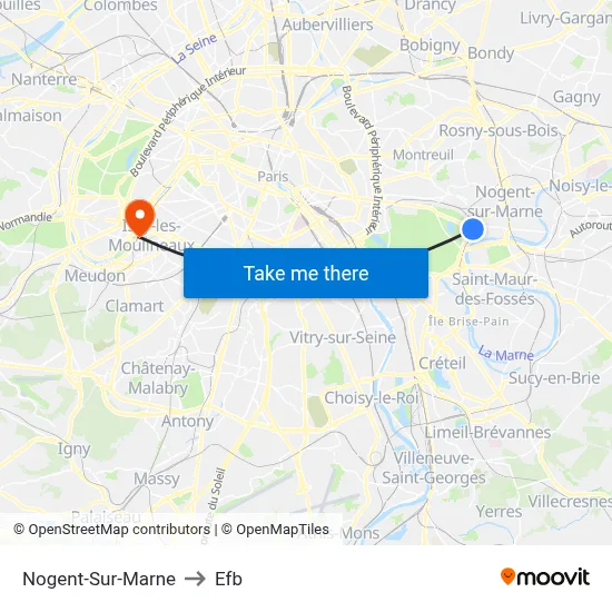 Nogent-Sur-Marne to Efb map