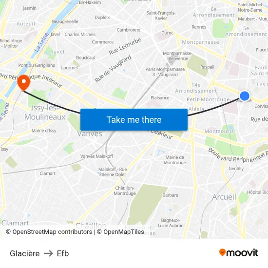 Glacière to Efb map