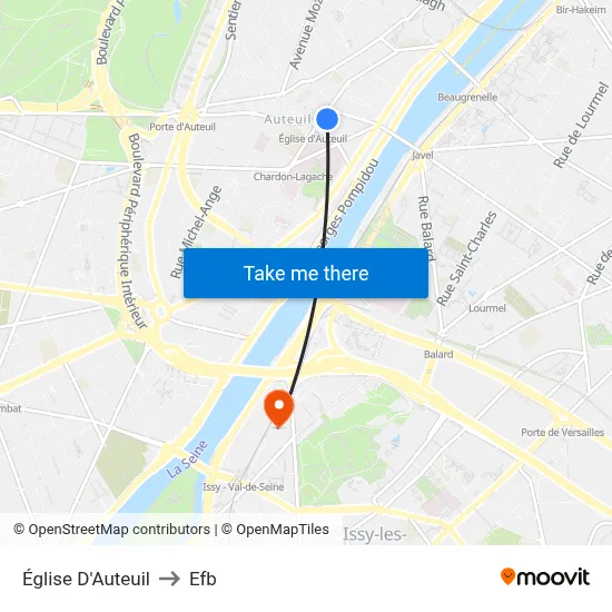 Église D'Auteuil to Efb map