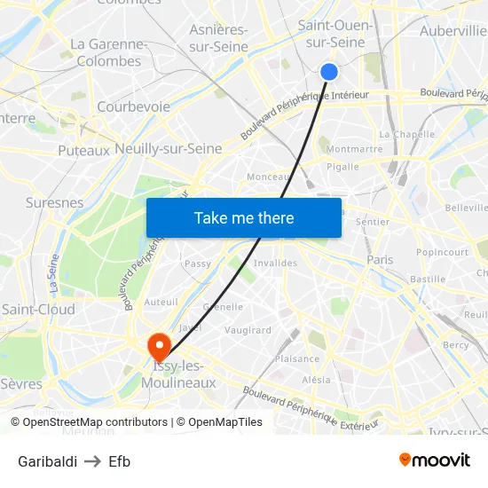 Garibaldi to Efb map