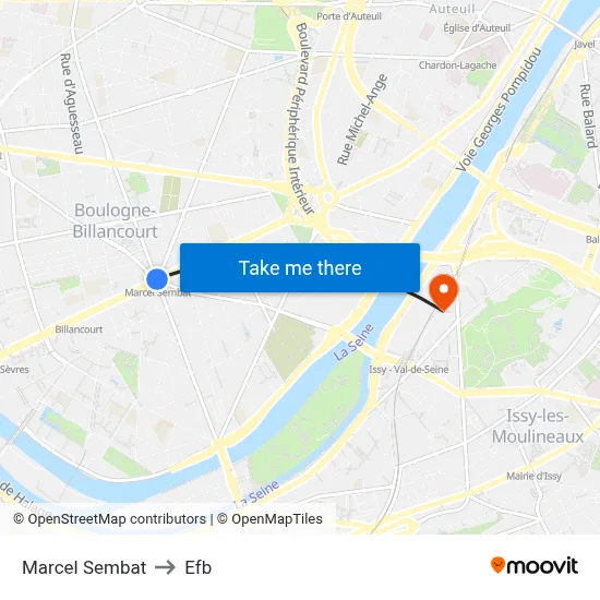 Marcel Sembat to Efb map