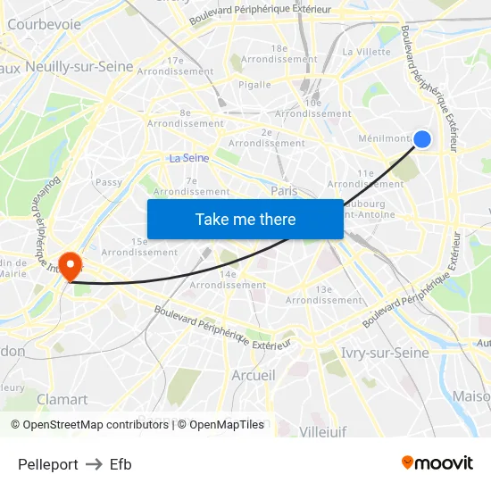Pelleport to Efb map