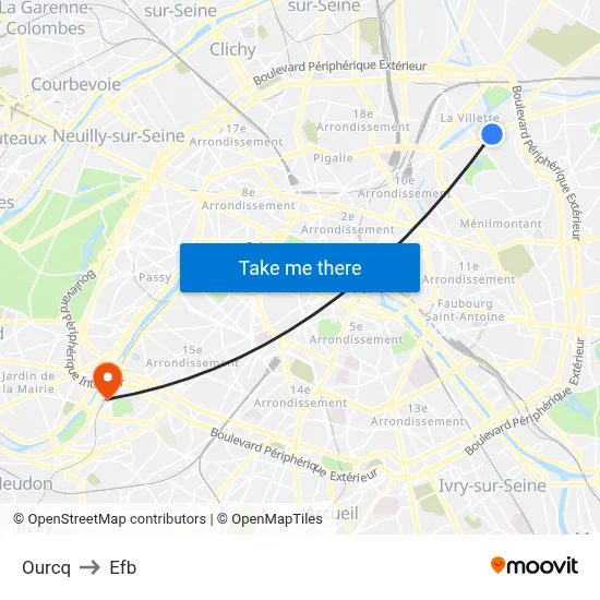 Ourcq to Efb map