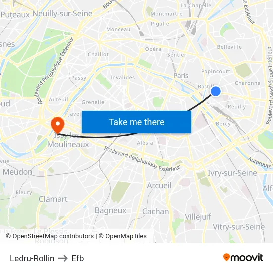 Ledru-Rollin to Efb map