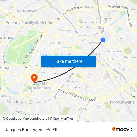 Jacques Bonsergent to Efb map