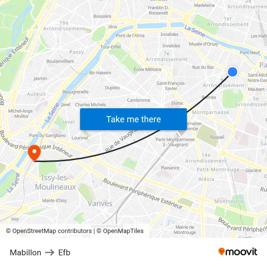 Mabillon to Efb map