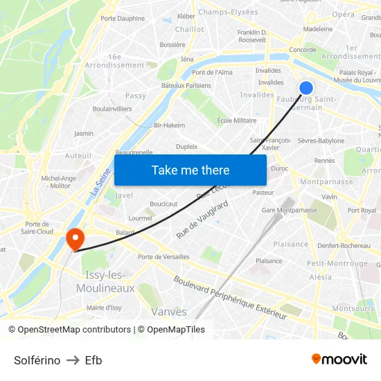 Solférino to Efb map