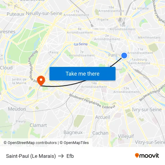 Saint-Paul (Le Marais) to Efb map