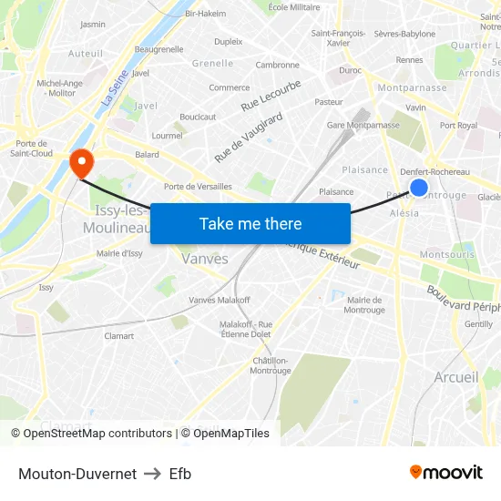 Mouton-Duvernet to Efb map
