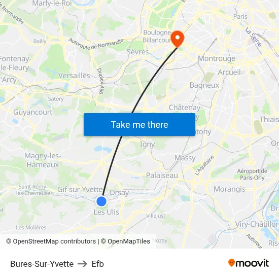 Bures-Sur-Yvette to Efb map